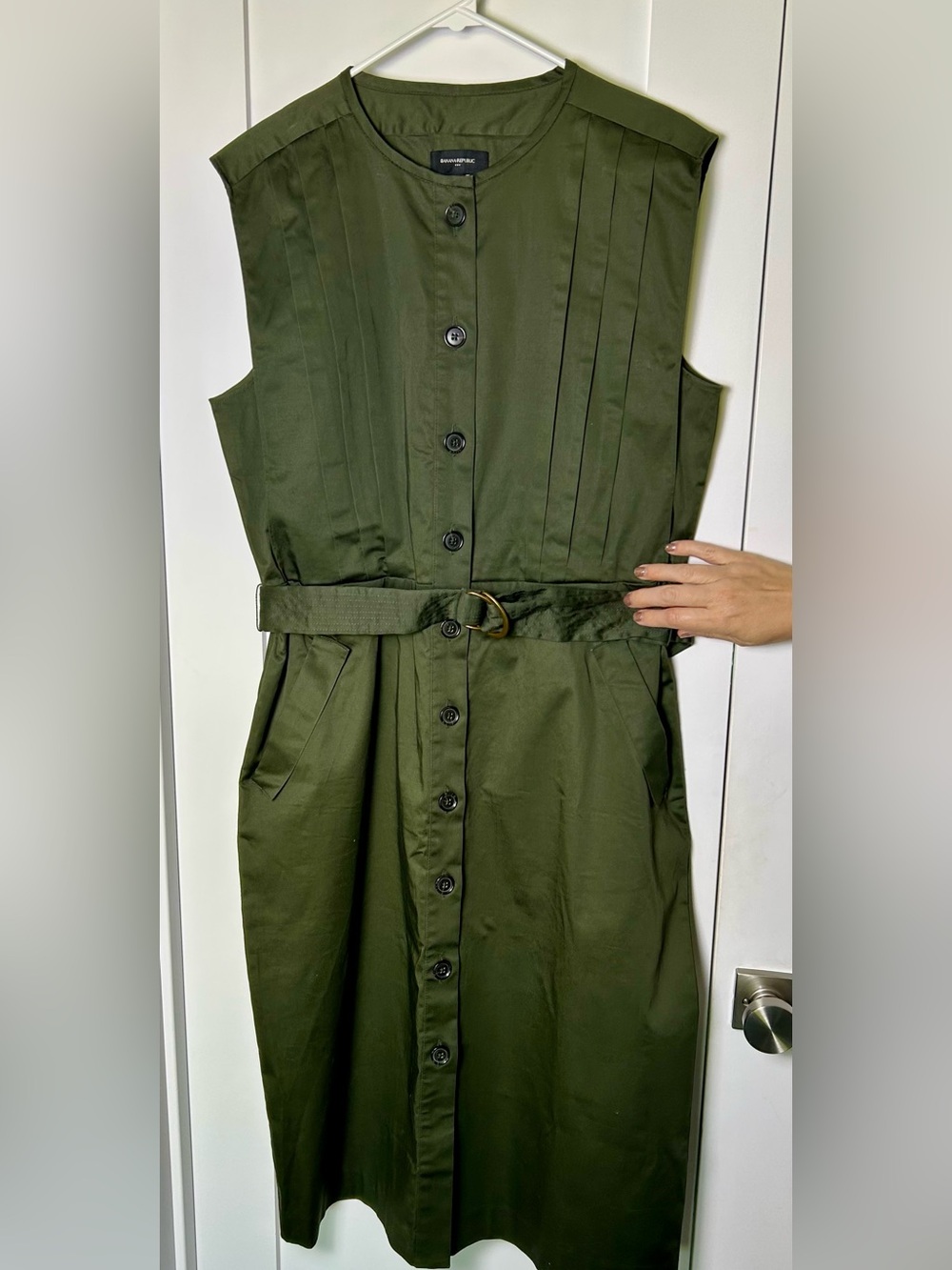 Banana Republic XL Olive Green Utility Dress NWT $130 Retail